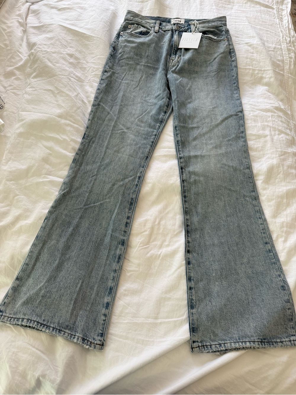 Pistola High Rise Light Blue Flare Jeans NWT 0795 - Picture 3 of 11